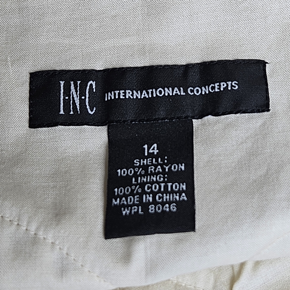 INC INTERNATIONAL CONCEPTS Women Cream Crochet Lace Romactic Top Size 14 - Picture 5 of 13